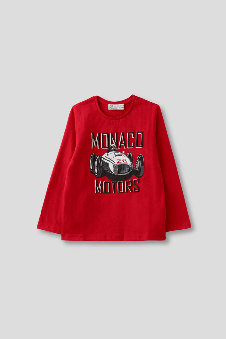 Camiseta para Niño roja coche de carreras de principios del siglo XX