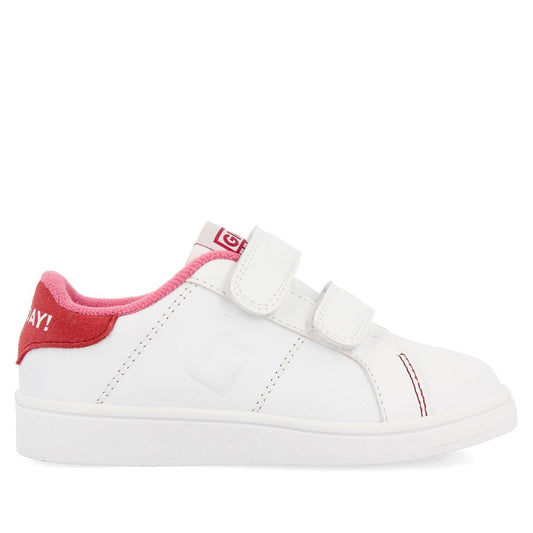 GIOSEPPO SNEAKERS COLEGIALES BLANCAS CON DETALLE EN ROSA Y DOBLE CIERRE AJUSTABLE VOLSK