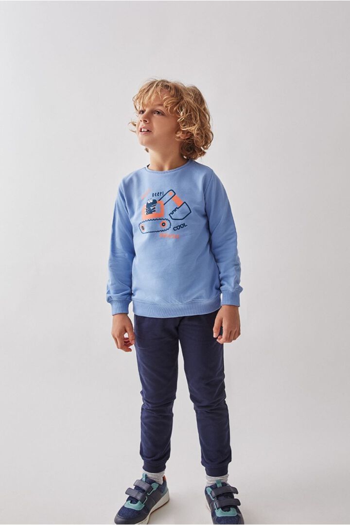 PROXIMAMENTE el conjunto azul mostaza disponible Conjunto de Sudadera y Pantalón para Bebé Niño Dinosaurio conduciendo excavadora ‘Funny Rex