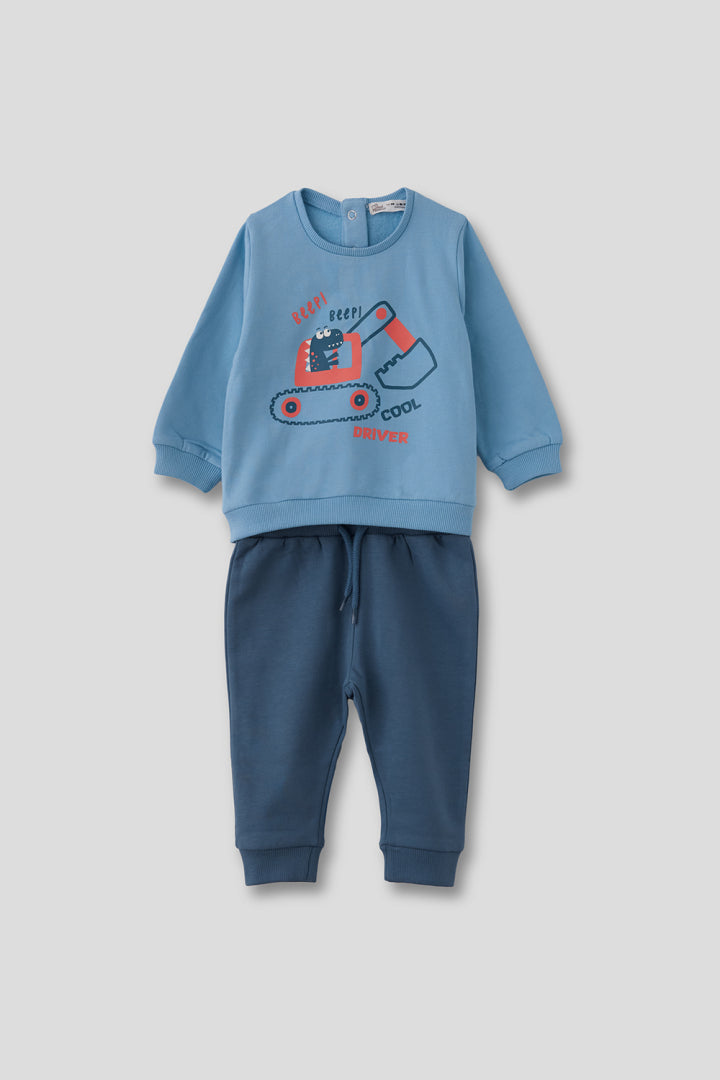 PROXIMAMENTE el conjunto azul mostaza disponible Conjunto de Sudadera y Pantalón para Bebé Niño Dinosaurio conduciendo excavadora ‘Funny Rex